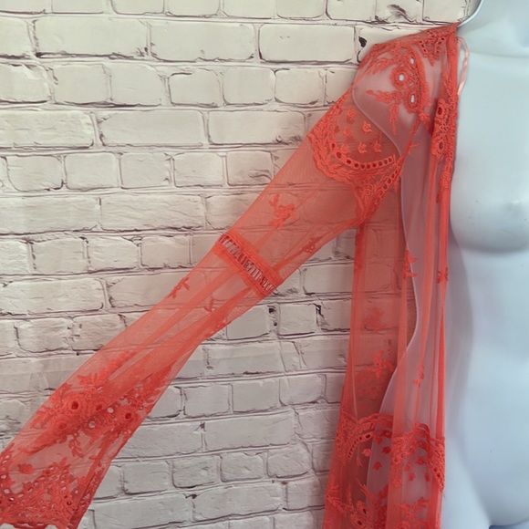 Haute Monde Coral open cardigan kimono size small - Picture 5 of 11